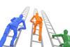 Business competition climb ladders